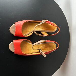 Bussola Persimmon Tampere Low Wedge Sandals Size EU 38